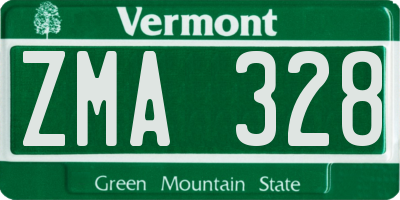 VT license plate ZMA328