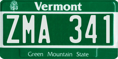 VT license plate ZMA341