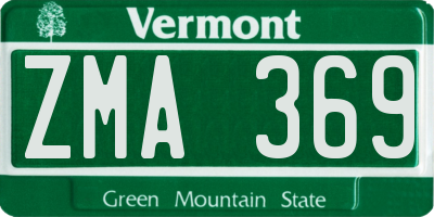 VT license plate ZMA369