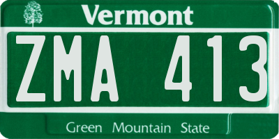 VT license plate ZMA413
