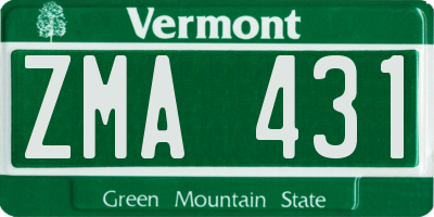 VT license plate ZMA431