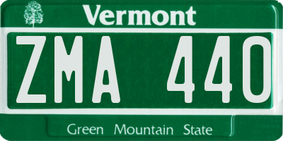 VT license plate ZMA440