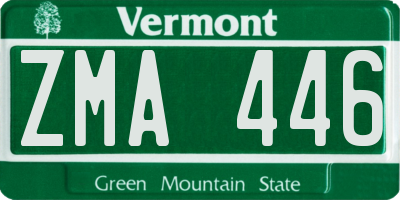 VT license plate ZMA446