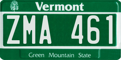VT license plate ZMA461