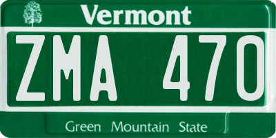 VT license plate ZMA470