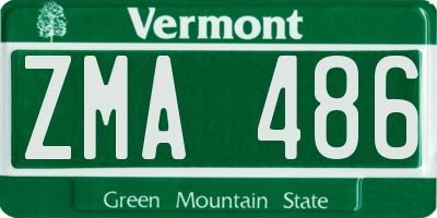VT license plate ZMA486