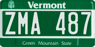 VT license plate ZMA487