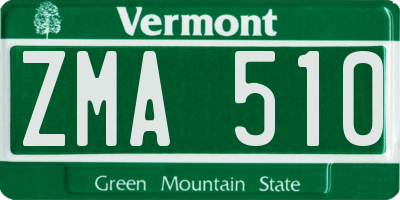 VT license plate ZMA510