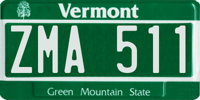 VT license plate ZMA511