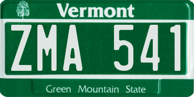 VT license plate ZMA541