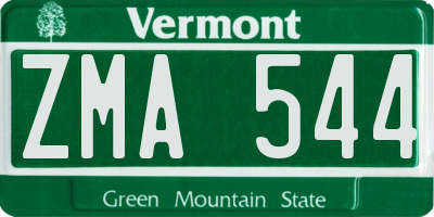 VT license plate ZMA544