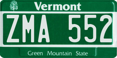 VT license plate ZMA552