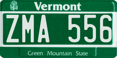 VT license plate ZMA556