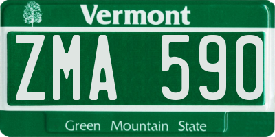 VT license plate ZMA590