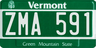 VT license plate ZMA591