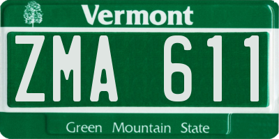 VT license plate ZMA611