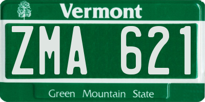 VT license plate ZMA621