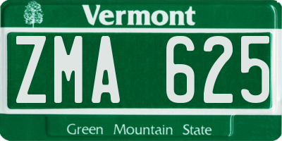 VT license plate ZMA625