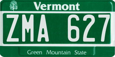 VT license plate ZMA627