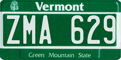 VT license plate ZMA629