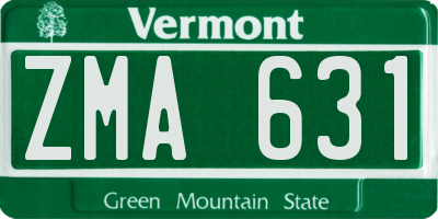VT license plate ZMA631