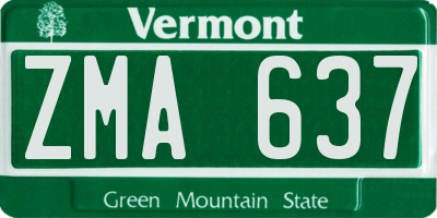 VT license plate ZMA637