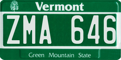 VT license plate ZMA646