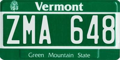 VT license plate ZMA648