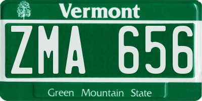 VT license plate ZMA656