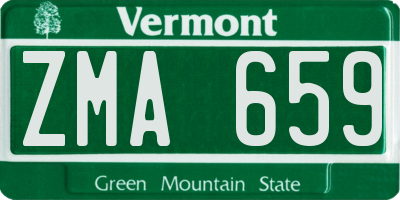 VT license plate ZMA659