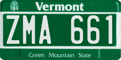 VT license plate ZMA661