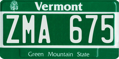 VT license plate ZMA675