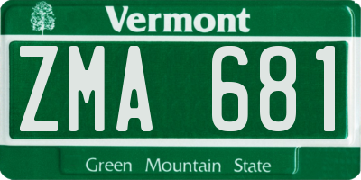 VT license plate ZMA681