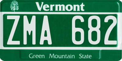 VT license plate ZMA682