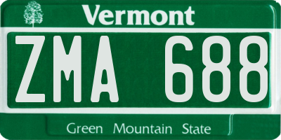 VT license plate ZMA688