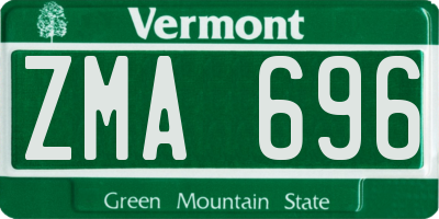 VT license plate ZMA696