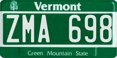 VT license plate ZMA698