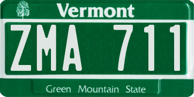 VT license plate ZMA711
