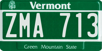 VT license plate ZMA713