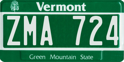 VT license plate ZMA724