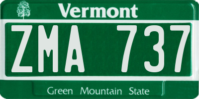 VT license plate ZMA737
