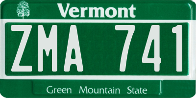 VT license plate ZMA741