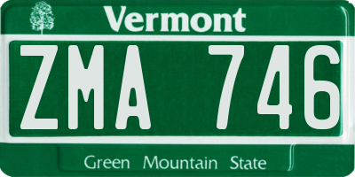 VT license plate ZMA746
