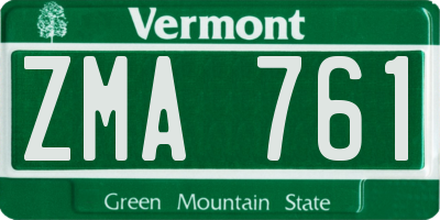 VT license plate ZMA761