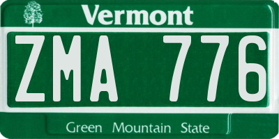 VT license plate ZMA776