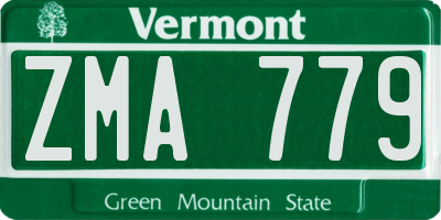 VT license plate ZMA779