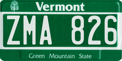 VT license plate ZMA826