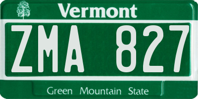 VT license plate ZMA827