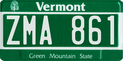 VT license plate ZMA861