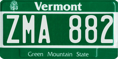 VT license plate ZMA882